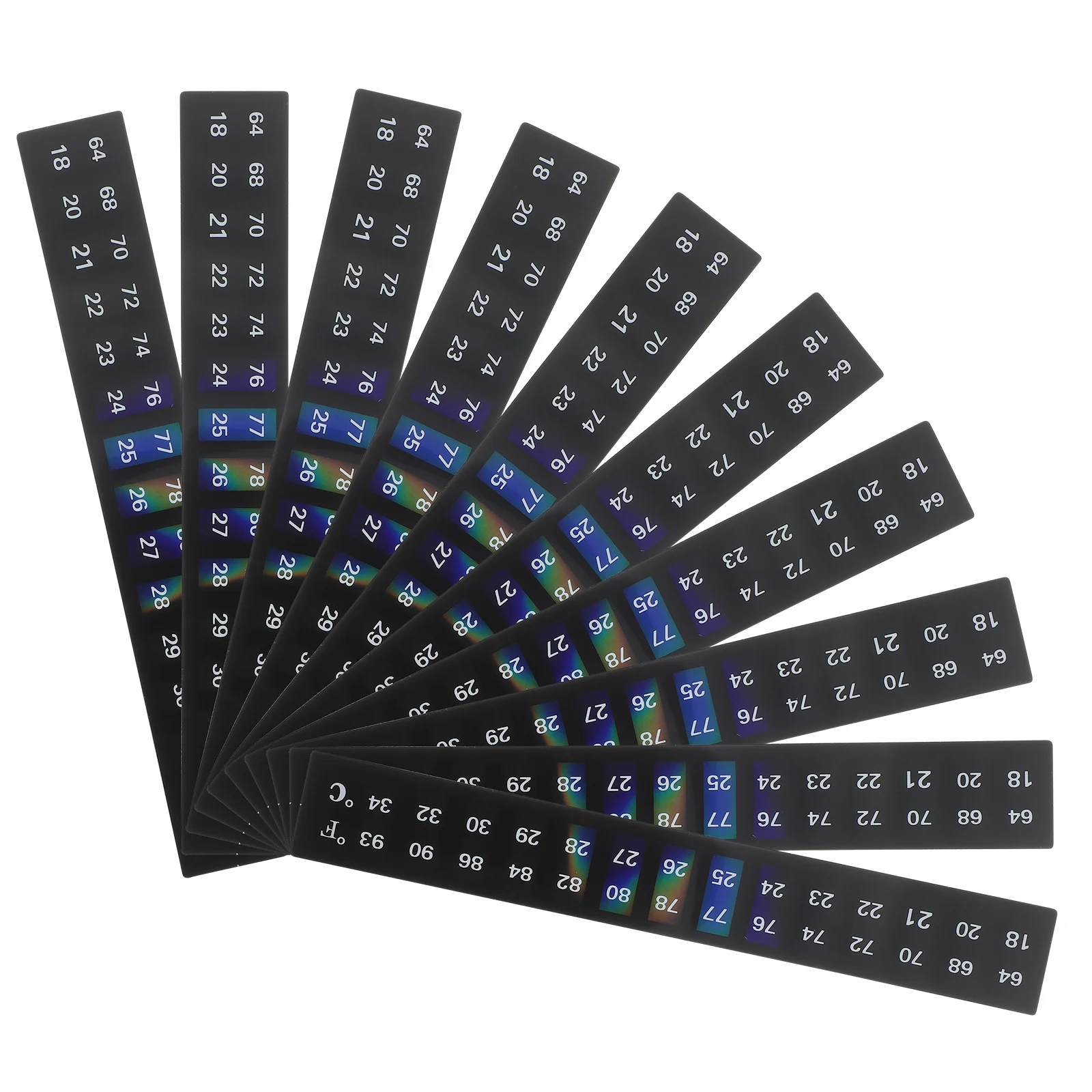 

10Pcs Aquarium Thermometer Sticker Color Changing Liquid Crystal 18-34 Celsius Stick on Strip for Fish Tank Wine Jar Brewing
