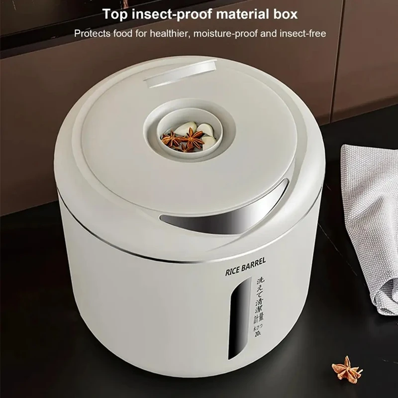 

Rice Bucket Moisture-Proof Insect-Proof Sealed Tank Pressed Thickened Powder Storage Bucket Kitchen Storage Box-FUNN