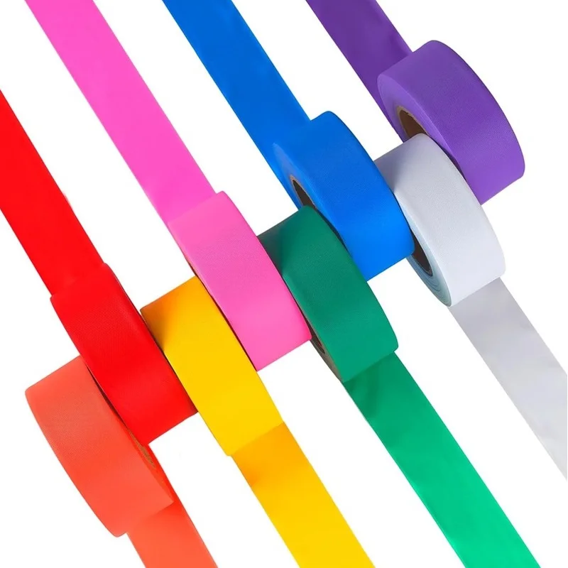 10 Color Fluorescent Flagging Tape, 1 Inch X 30 Yards Per Roll Non-Adhesive Plastic Ribbon for Tree/Hunting/Trail/Boundary Marki