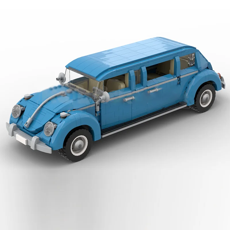 Speed Racing Car Model MOC Building Bricks Blue Luxury Sedan Modular Technology Children Holiday Gifts Assemble Toys Suit