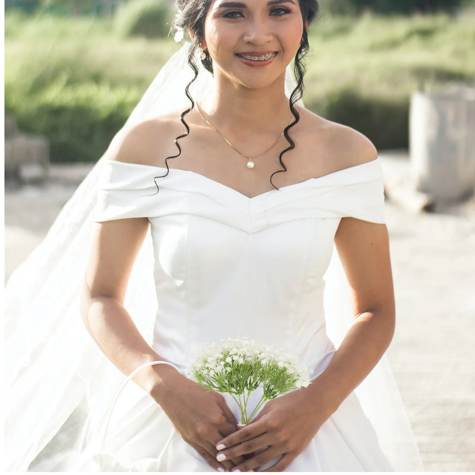 PVC Artificial Bridal Bouquet Fake Flower Wedding Bride Bouquet Plastic Flower Arrangement Decoration Centerpiece