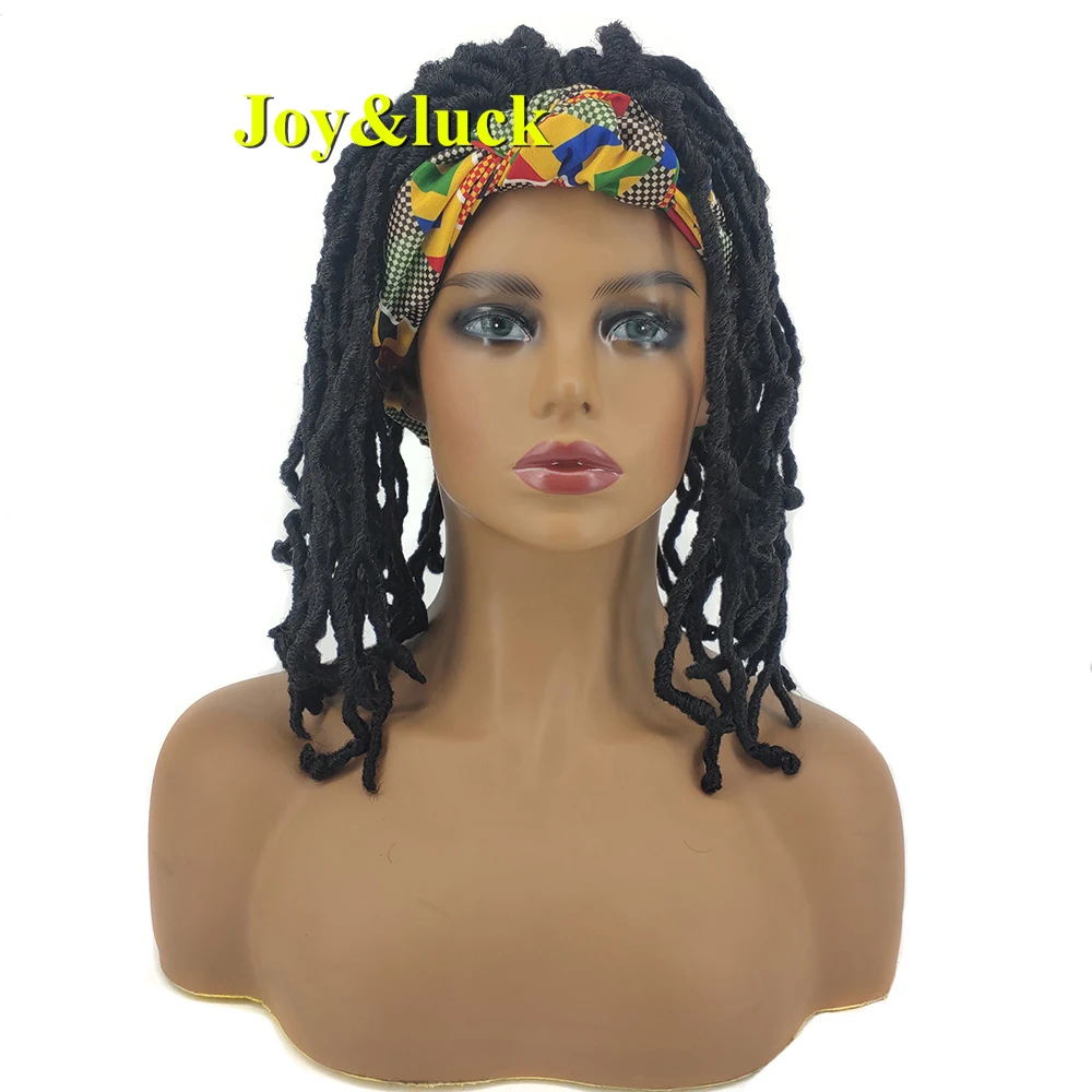 Synthetic Headband Dread Lock Wig  African Women Everyday  Use Colorful  Turban Wrap Black Dread  Hair Wig