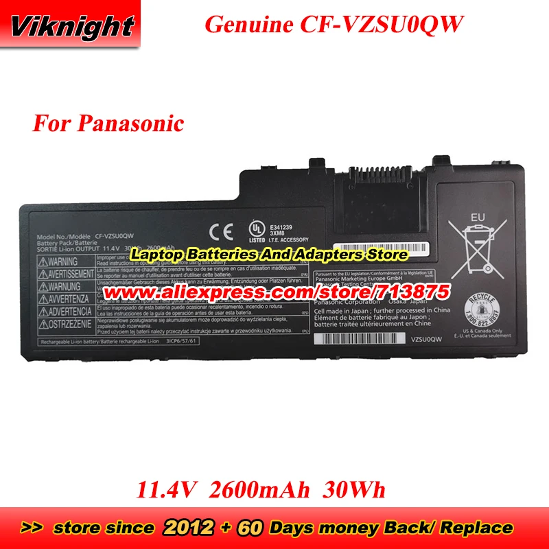 

Оригинальный аккумулятор CF-VZSU0QW 11,4 В 30 Втч для Panasonic ToughBook CF-20 Toughpad FZ-A2 CF-VZSU0QR CF-VZSUOQW CF-VZSU0QJS CF-VZSU0QK