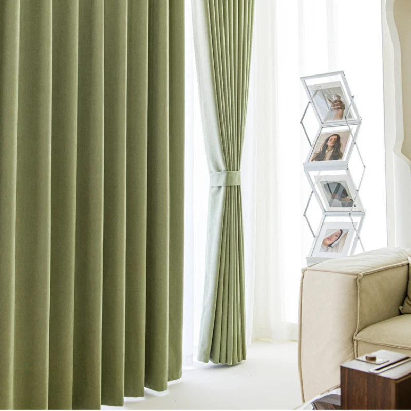 Curtain for Living Room Solid Color Home Decoration Thicken Full Shading Bedroom Balcony Sunblind Cortinas Rideaux Pour Le Salon