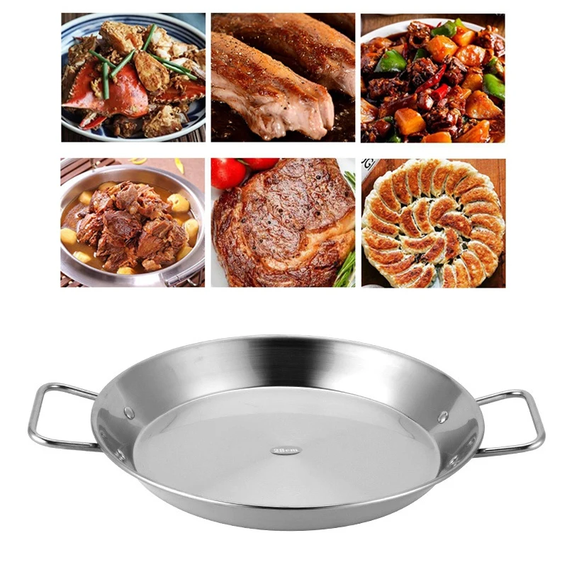 Kitchen Paella Pan Smart Utensils Kitchenware Skillet Frying Stove Home Things Stainless Steel Nonstick Cooking Tools Pancake