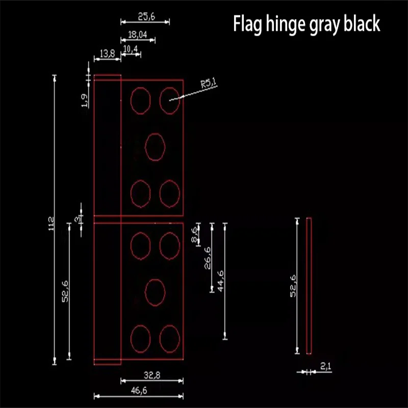 Toilet door hinge bathroom door thickened aluminum alloy hinge folding hinge loose-leaf rivet groove