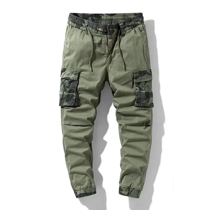 

Cargo Pants Men Multi Pocket Causal Pants Men Streetwear Joggers Camouflage Cotton Trousers Men Elastic Waist Ankle Length Pants