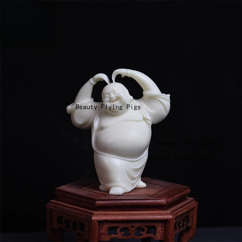 

Ivory Fruit Love Maitreya Buddha Ornament Tea House Tea Pet Home Decoration Chinese Style Buddha Statue Ornaments Excluding Base