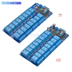 DC 5V 12V Wifi Relay Module 16 Channel Onboard ESP8266WIFI Relay Shield Development Board WiFi Control Relay Switch Module