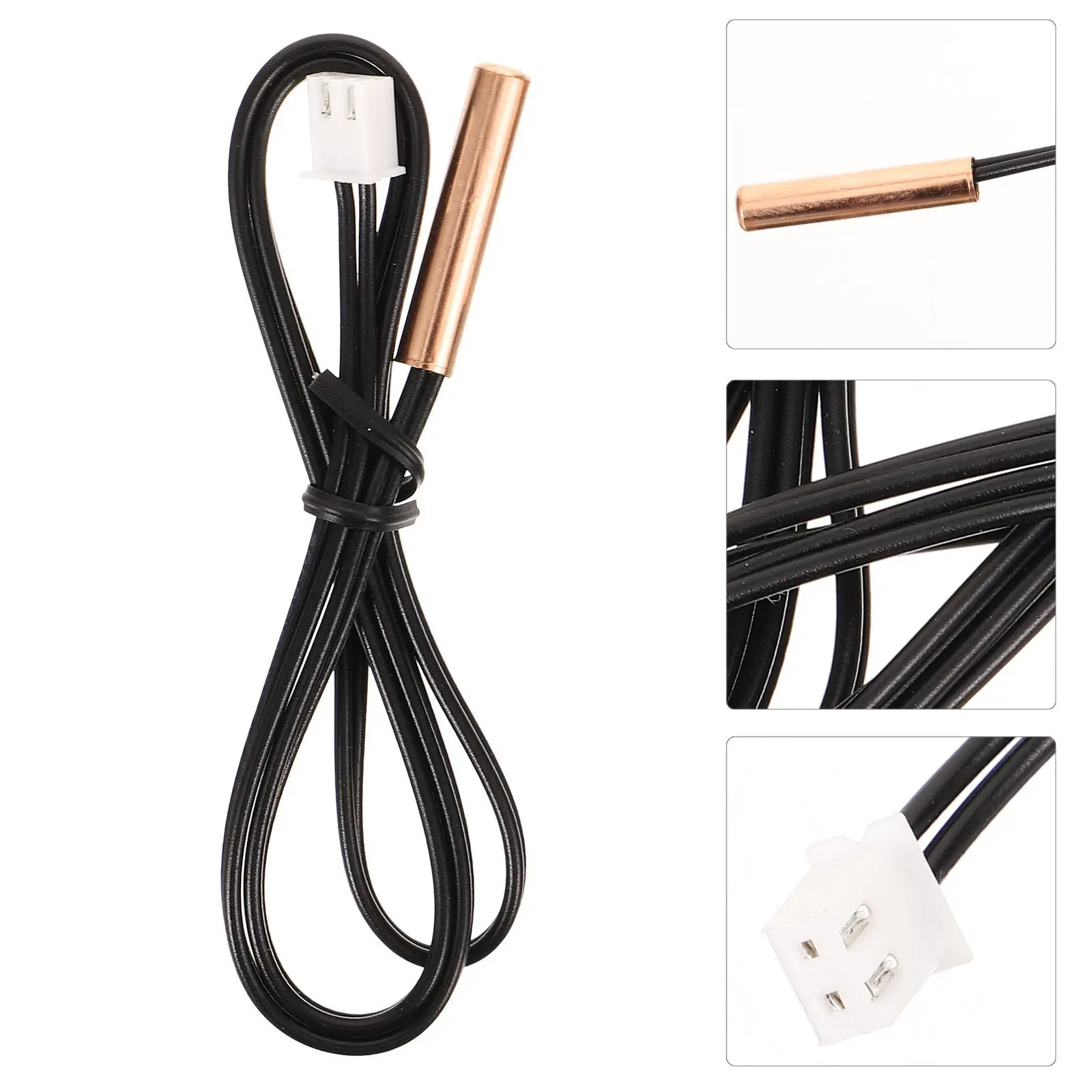 2Pcs Air Conditioner Temperature Sensor Reliable 10K Copper Head Probe 39Cm for Ac Repairing Supply Hvac Temperature Monitoring