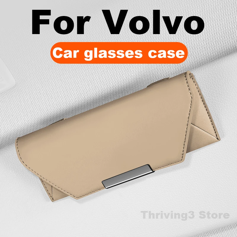 

Car Glasses Case For Volvo EX30 EX90 XC60 XC90 EM90 XC40 V90 V50 V60 2025 Universal Fit Auto SunGlasses Holder Volvo Accessories