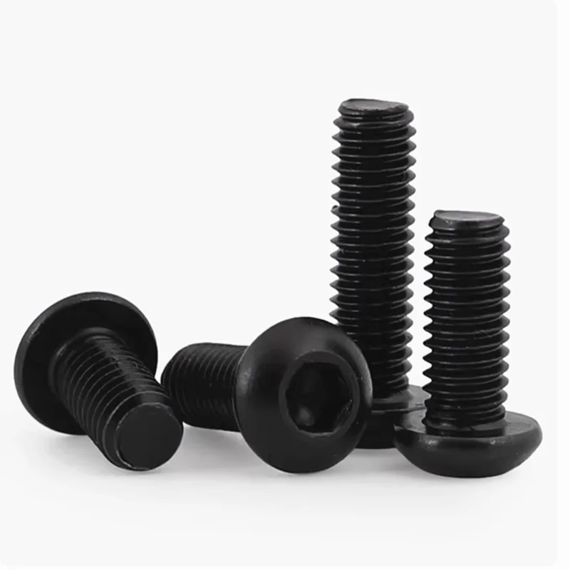 5pcs Bsw British Standard Grade 10.9 Black Hexagon Socket Button Head Screw Mushroom Head Hex Bolts 1/4 1/8 3/16 3/8 5/16 5/32