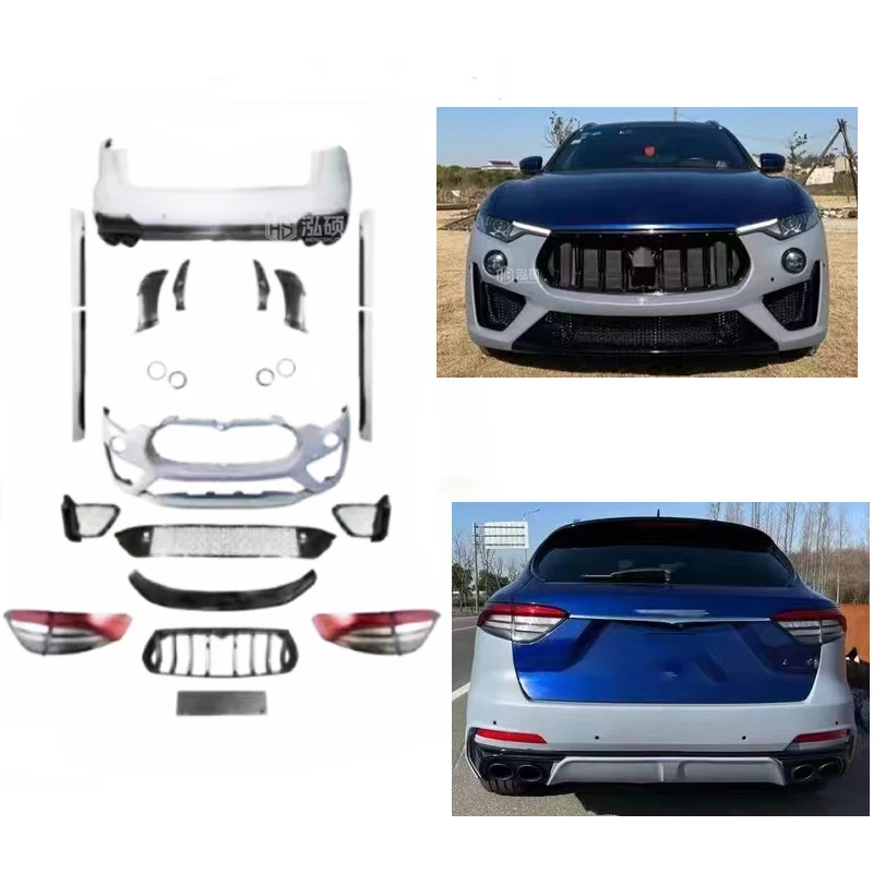 

2016+ Pp Plastics Car Bumper Grille Side Skirt Exhaust Pipe Bodykit for Maserati Levante Upgrade to Trofeo Body Kit