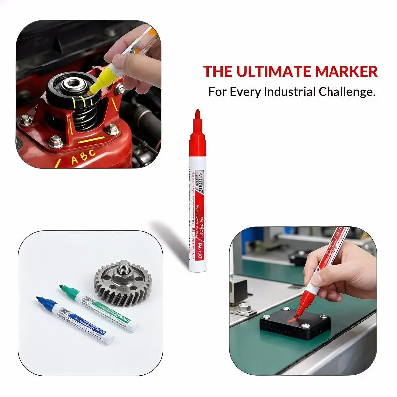 Industrial Screw Positioning Marker Pen Waterproof Quick Dry 1mm Permanent for Mechanical Wood Metal Marking Construction