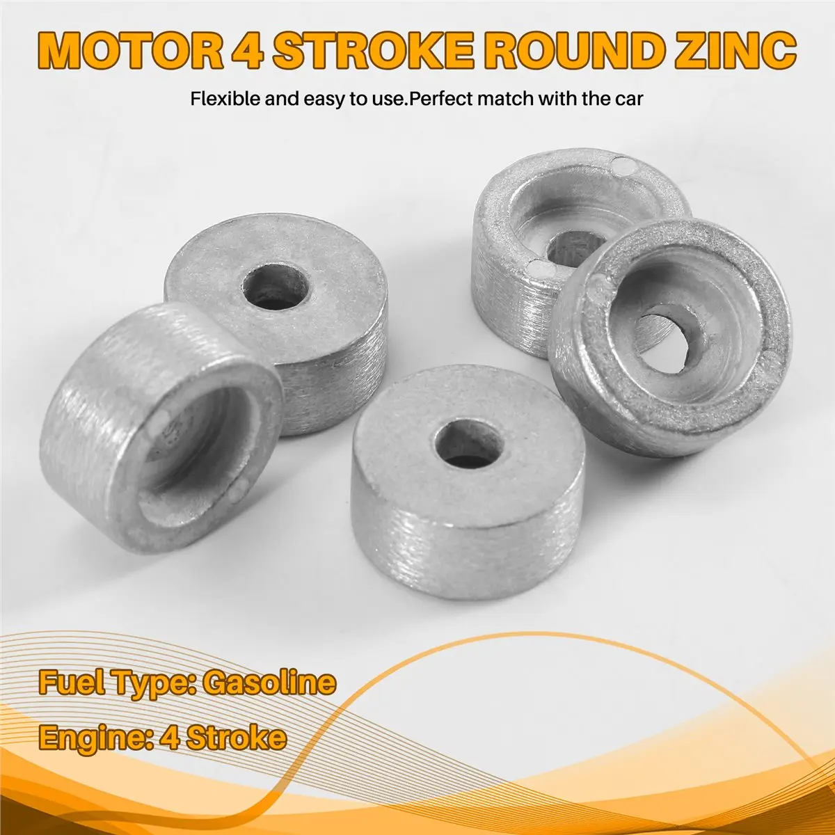 #91S Round Zinc Anode 55321-87J00 for Suzuki Outboard Motor 4 Stroke,Motor 4 Stroke Round Zinc,(Zinc alloy)