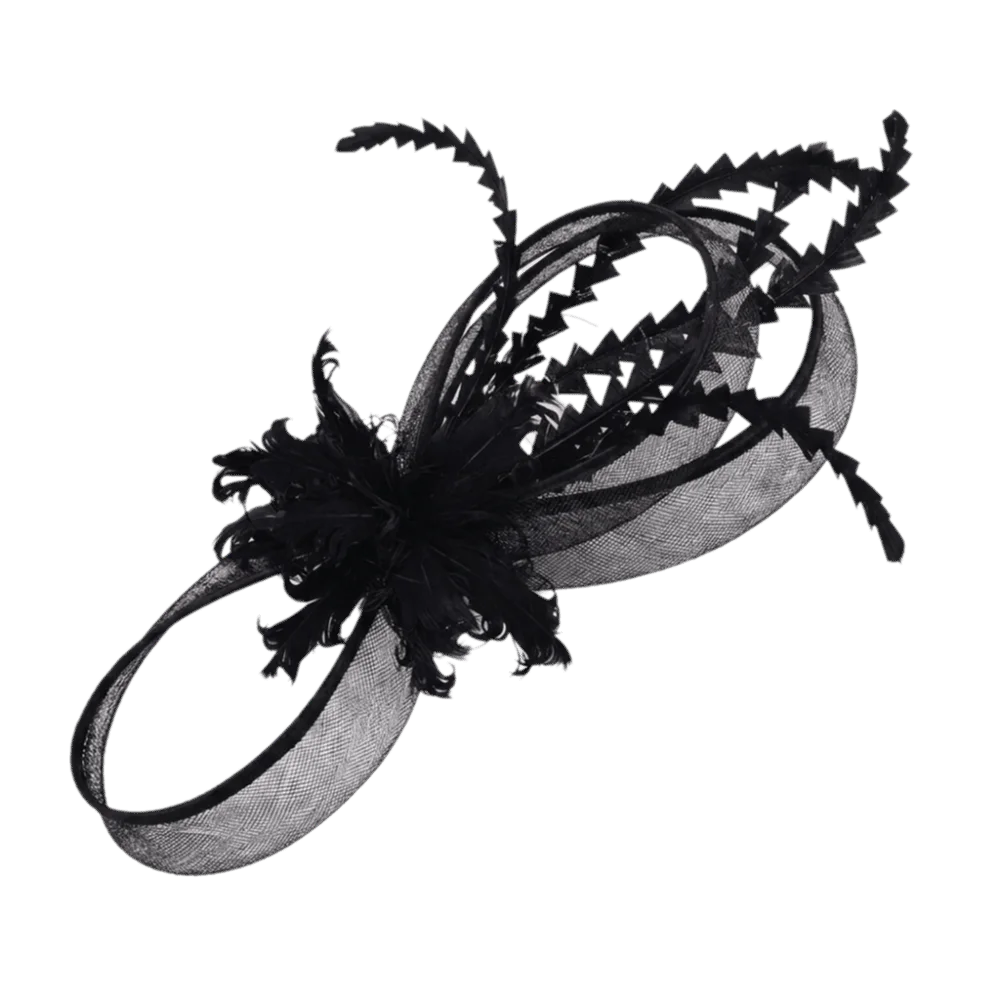 Fashion Feather Vintage Fascinator Hat Top Hat Flower Bride Headdress Formal Hat Headband 1920s Hair Accessories Party