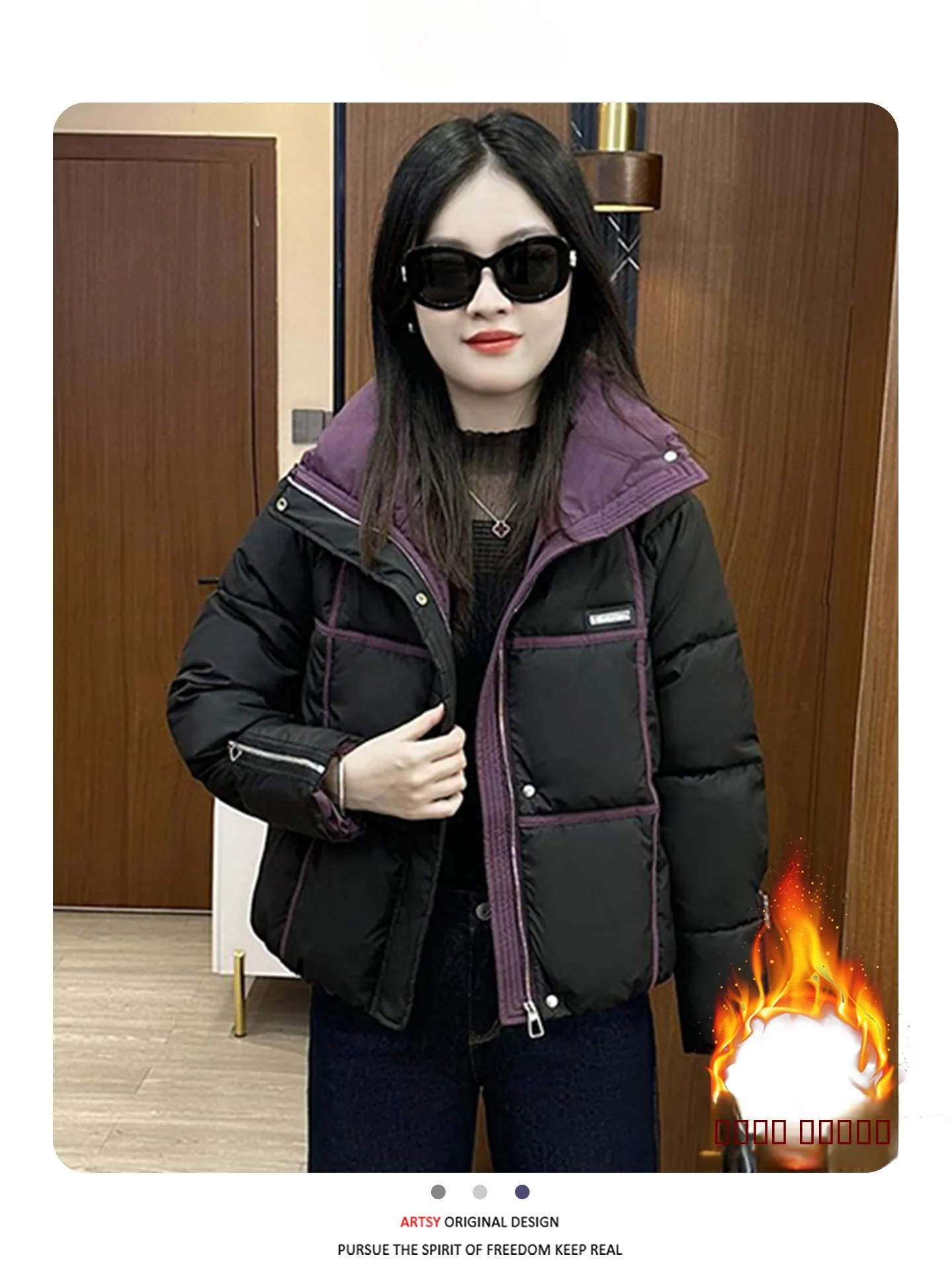 

Женская модная утепленная зимняя куртка-пуховик из стеганого хлопка, теплая верхняя одежда в корейском стиле, для повседневной носки, стандартный крой, на молнии