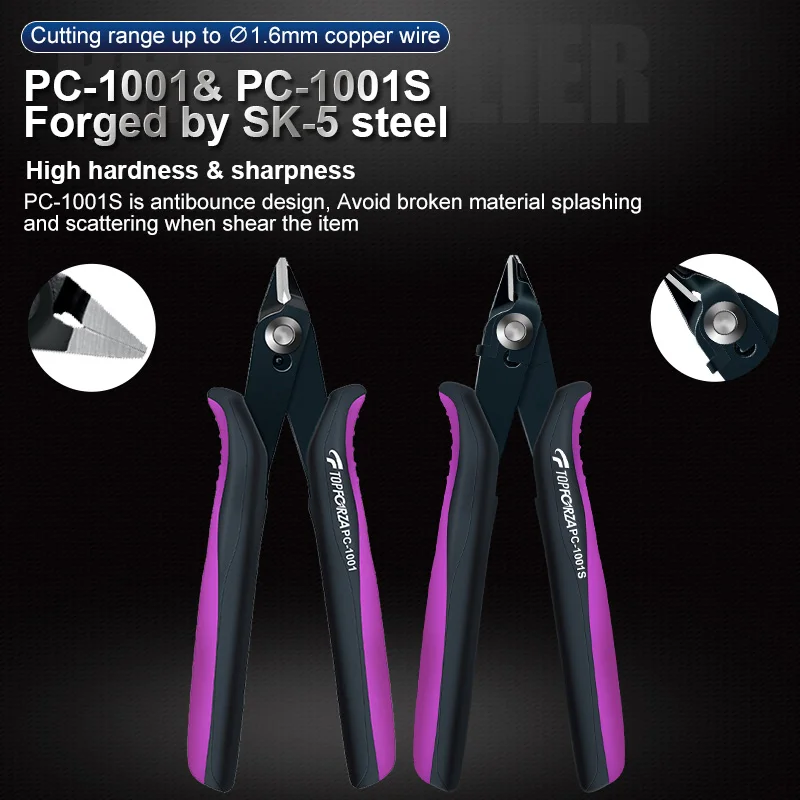 Precision Diagonal Pliers SK-5 Steel Electrical Wire Cutters Cable Flush Cutters Electronic Repair Cutting Nippers Side Snips