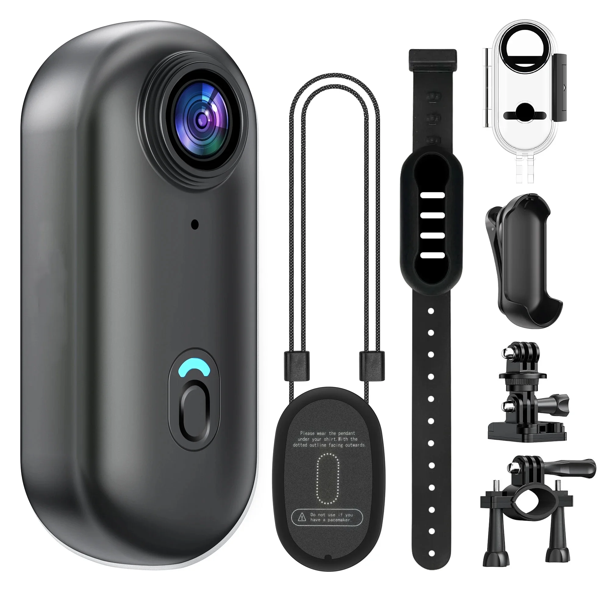 4K Mini WIFI Action Camera 128GB Thumb POV Portable Video Recorder with IPX7 Waterproof Camcorder Helmet Mount Vlogging (Black)