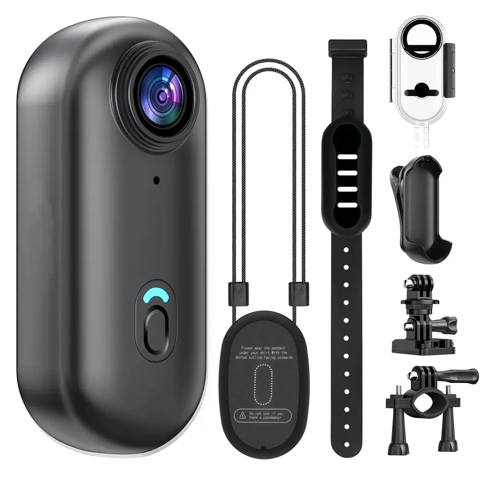 4K Mini Action Camera with 128GB Card, IPX7 Waterproof to 100ft