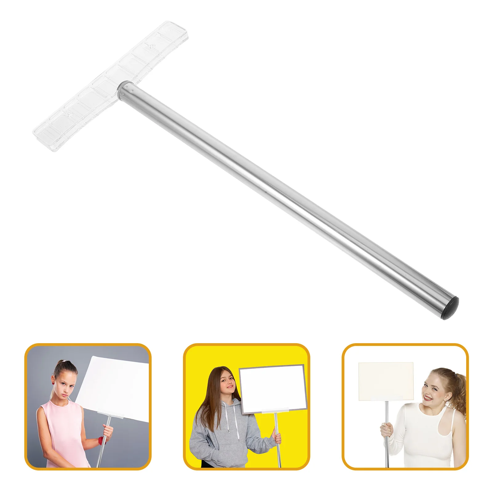 

Handheld Sign Holder 40Cm/15.75" Stainless Steel Portable Display Pole For Events Sports Exhibitions Airport Pick-Up Tour