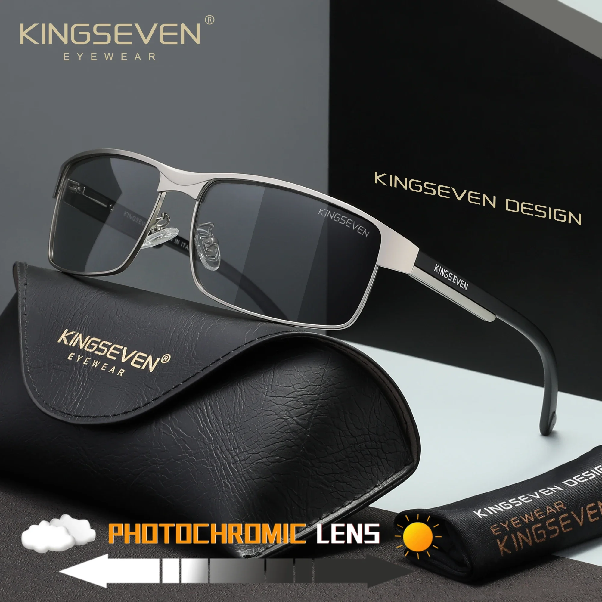 KINGSEVEN Mannen Gepolariseerde Zonnebril Rijden UV400 Anti-Glare Hoge Kwaliteit Bril Mannelijke Causale Rechthoek Mode Outdoor Brillen