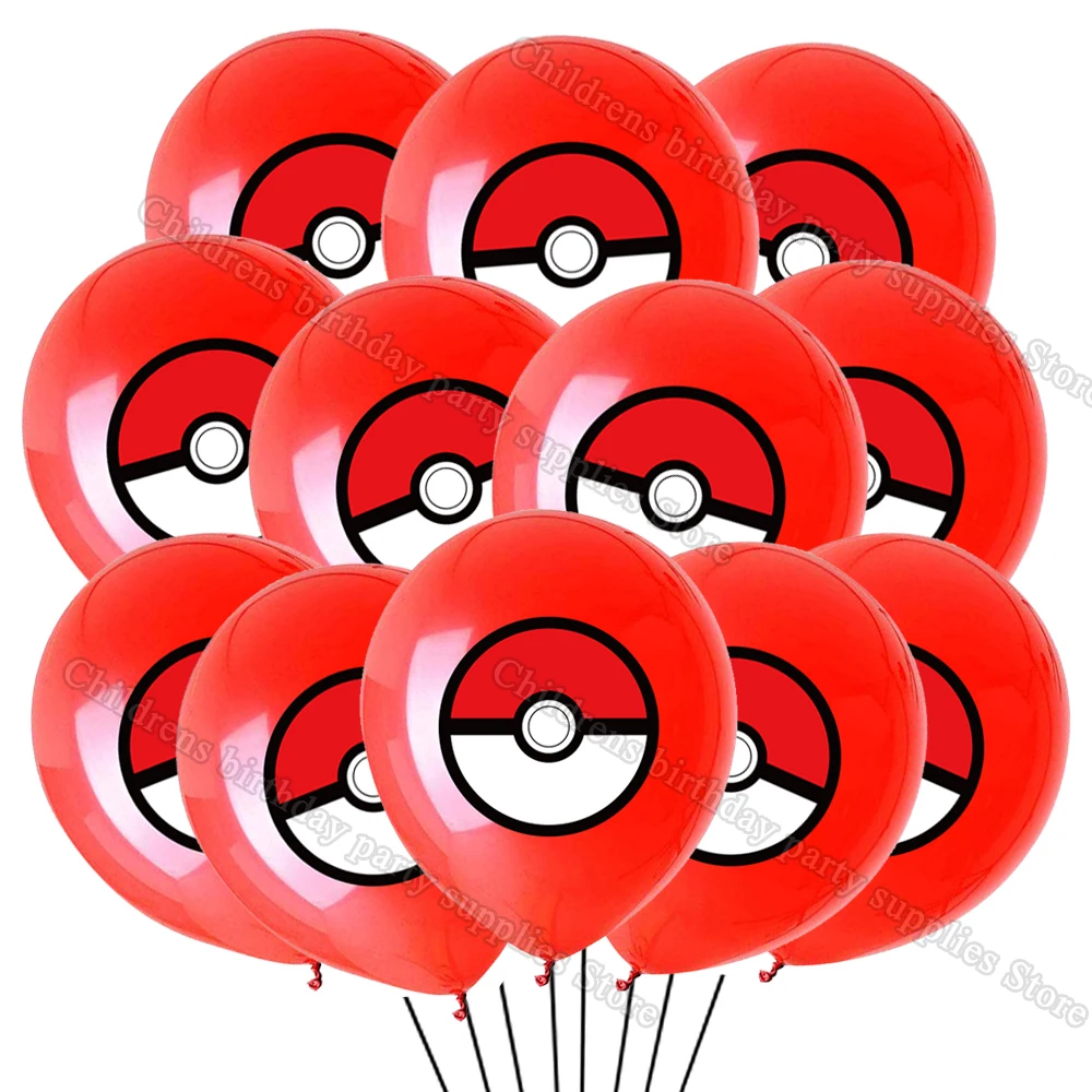 Ballon en latex Pokemon Pikachu pour enfants, fournitures de fête d'anniversaire, cadeau de bricolage, décoration de fête, animal d'anime, 12 po, 10 pièces, 15 pièces, 20 pièces