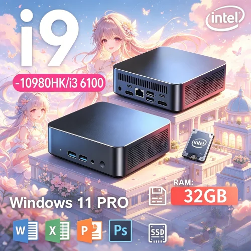 

Seraphic 2026 Elite Influx Mini PC Core I9 10980HK/ I3 6100 Processor Windows 11 Pro 32GB RAM 1TB 2TB SSD WiFi 6 Bluetooth 5.2