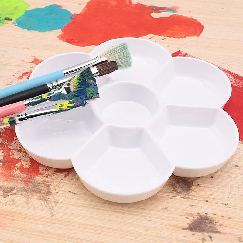 Paleta malarska 2-30 sztuk, 6 przegródek, mini plastikowa paleta do farb akwarelowych do malowania artystycznego i zajęć DIY.