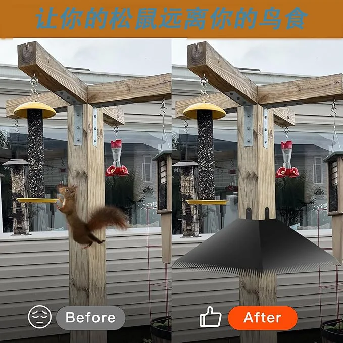 Heavy Duty Anti-Squirrel Cover Metal Squirrel Baffle Outdoor Squirrel Cover Suitable for Bird Feeding Rod Cross Border Heat