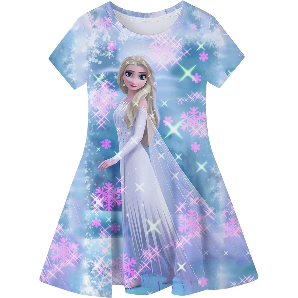 Hot Sale Kids Girl Cosplay Snow Queen Top Disney Frozen Elsa And Anna Princess Dress for 2-14 Years Girls Birthday Party Dresses