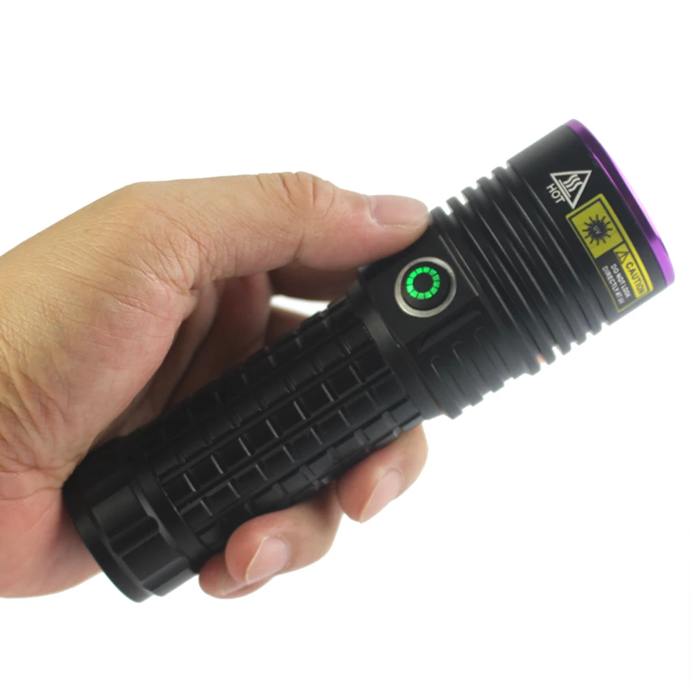 60W 365NM UV Flashlight 26650 High Power Type-c Rechargeable UV Detection Torch for Detection Dog or Cat Stains, Bed Bugs UV LED