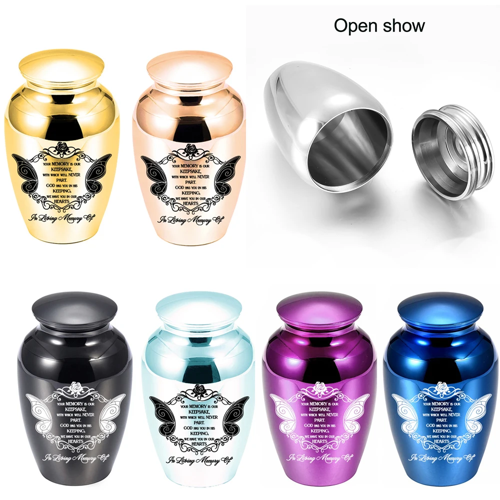 Small Keepsake Urn for Human Ashes Butterfly Cremation Urn for Ashes Small Urns for Human Ashes Aluminium alloy Ashes Holder