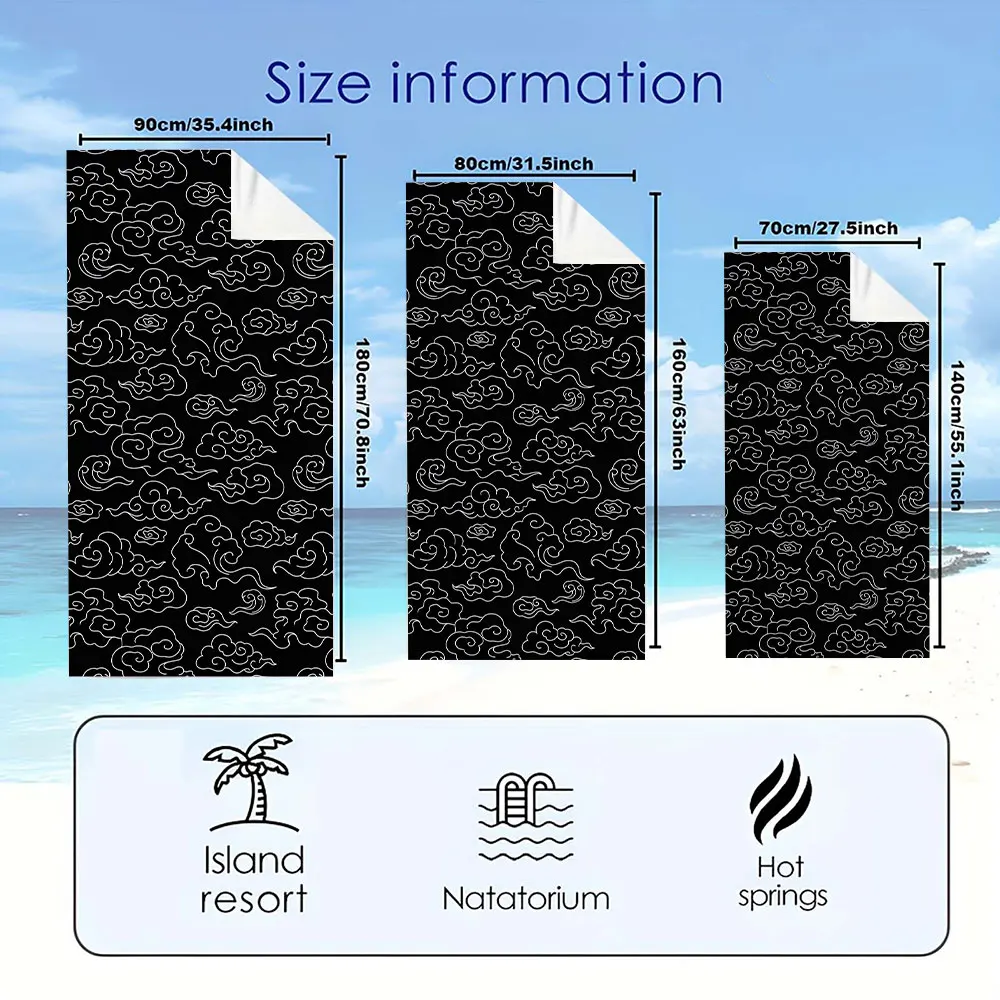 Chinesische Cloud-Strandtücher Ultraleicht Schnelltrocknend Super Saugfähig Sommer-Essential Schnelltrocknendes Handtuch für den Strand