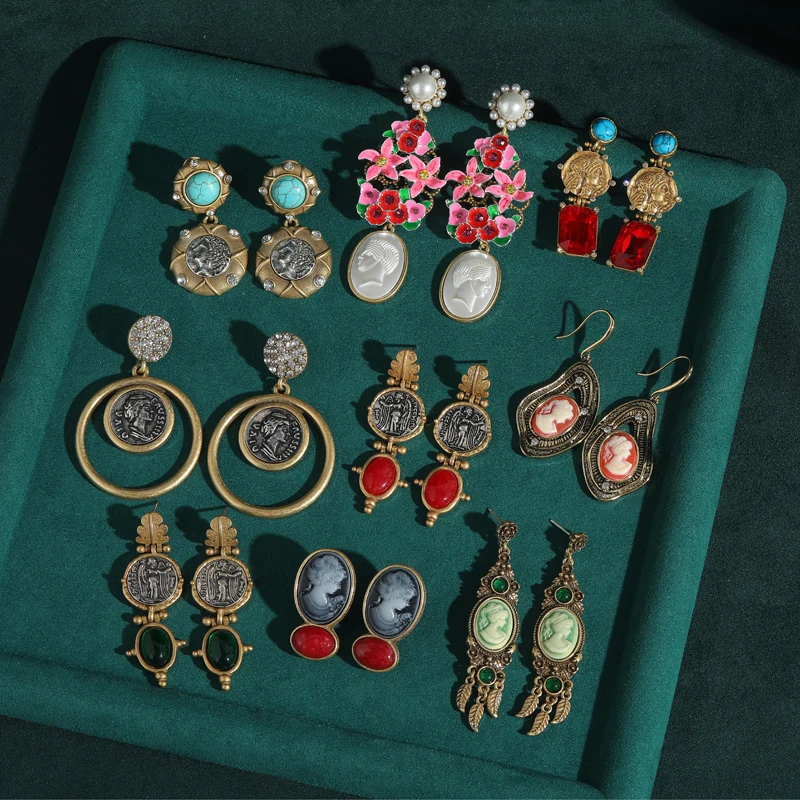 خمر البرتقال الزجاج إسقاط أقراط دمعة ليف حجر الراين الحجر الطبيعي طويل معلق للمرأة اكسسوارات بوهيميا حفلة 2025