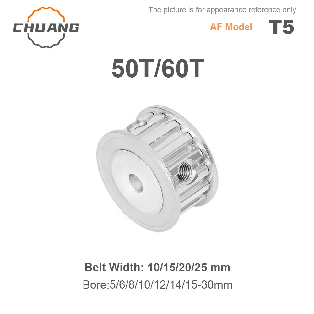 50T 60T T5 Timing Pulley 50Teeth 60Teeth T5 Pulley Bore 5-30mm Belt Width 10/15/20/25mm T5 Synchronous Wheel