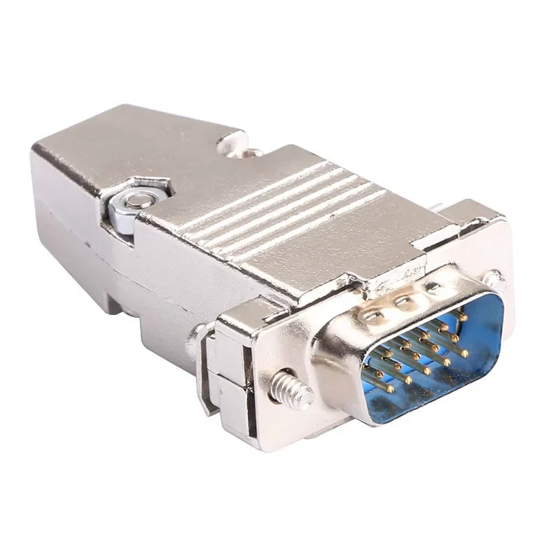 DB15 Female Male Connector Metal Shell Solder Type D-Sub Connectors VGA 15 Pin Plug Socket Adapter for DB15