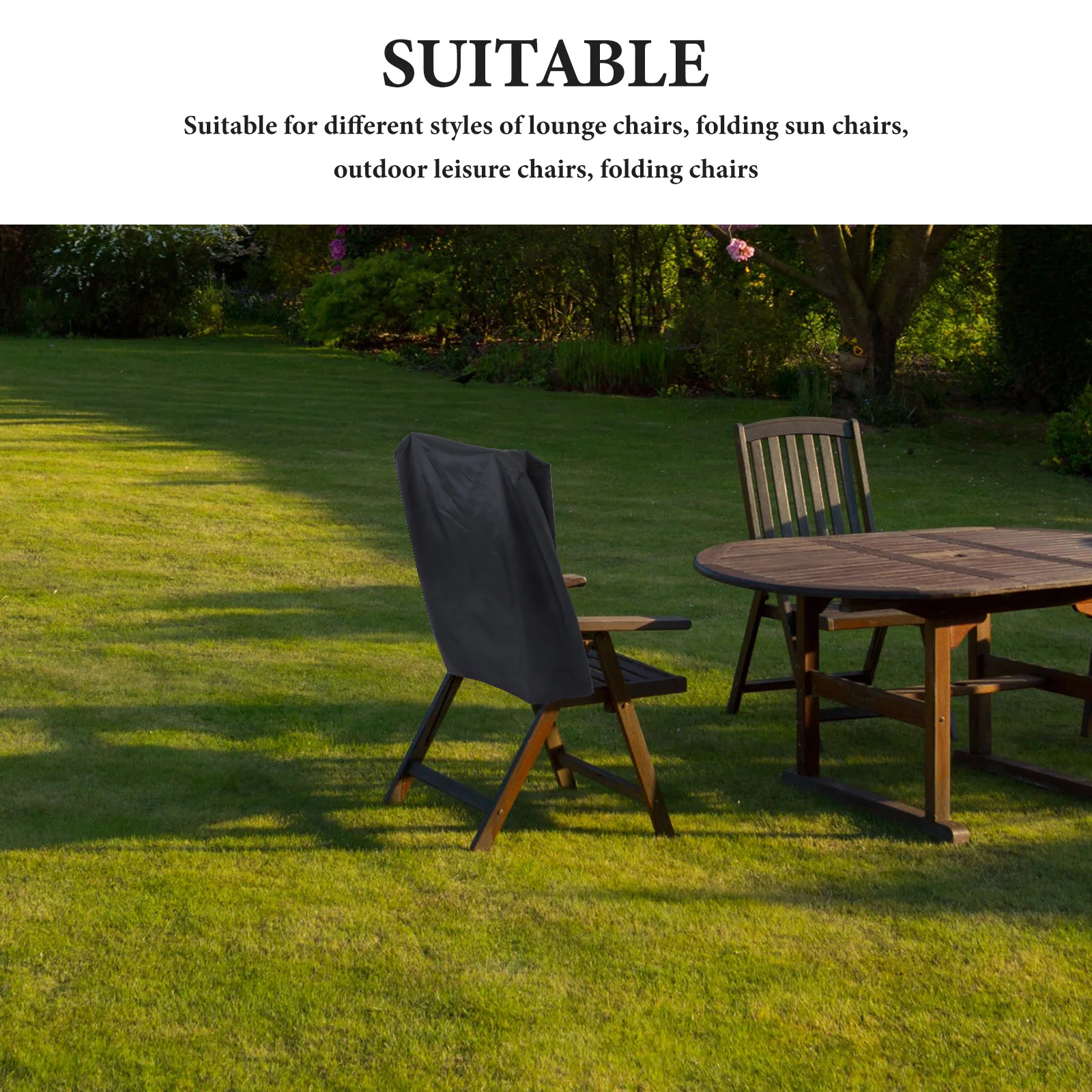 1 قطعة كرسي قابل للطي يغطي في الهواء الطلق مقاوم للماء الغبار مانعة لتسرب الماء أكسفورد النسيج ل فناء حديقة الحديقة كرسي صالة مقعد #4