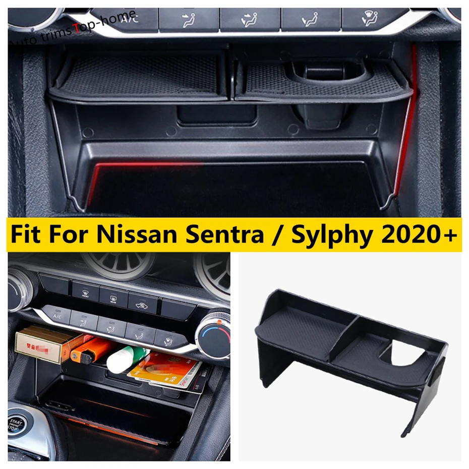 

Center Console Storage Box Tray Organizer Container Phone Holder Cover For Nissan Sentra / Sylphy 2020 - 2024 Car Accessories