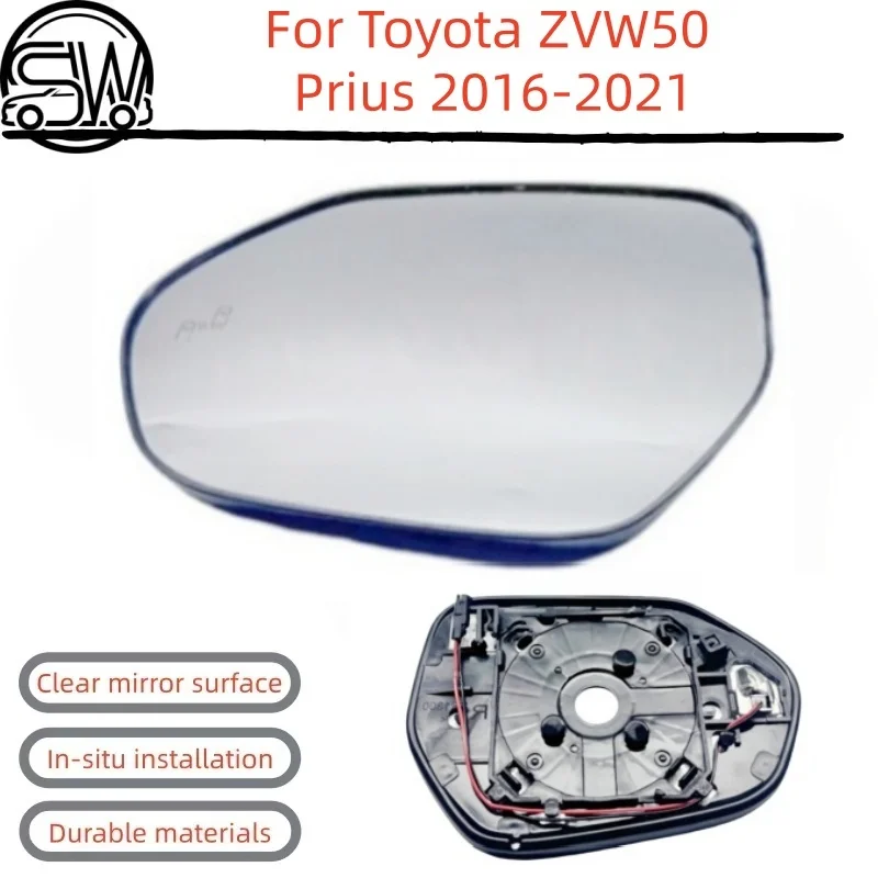 For Toyota ZVW50 Prius 2016-2021 Rearview Mirror Glass With Blind Spot.