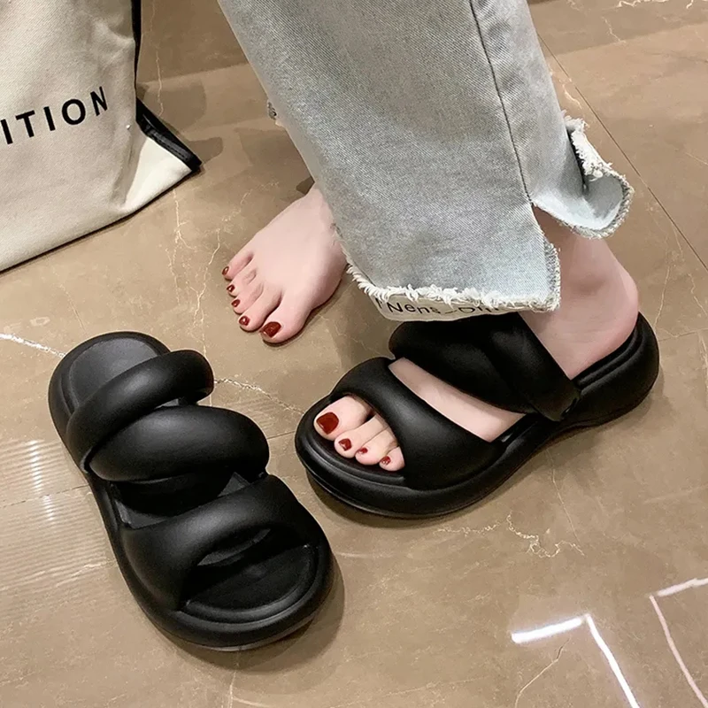 2023 Gorgeous Clouds Slippers Woman Light Platform High Heels Ladies Sexy Open Toe Casual Summer Sandals Fashion