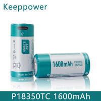 Keeppower P18350TC 1600mAh Batteries 3.6V Type-C Rechargeable Li-ion Battery for Flashlights Medical Devices Toys