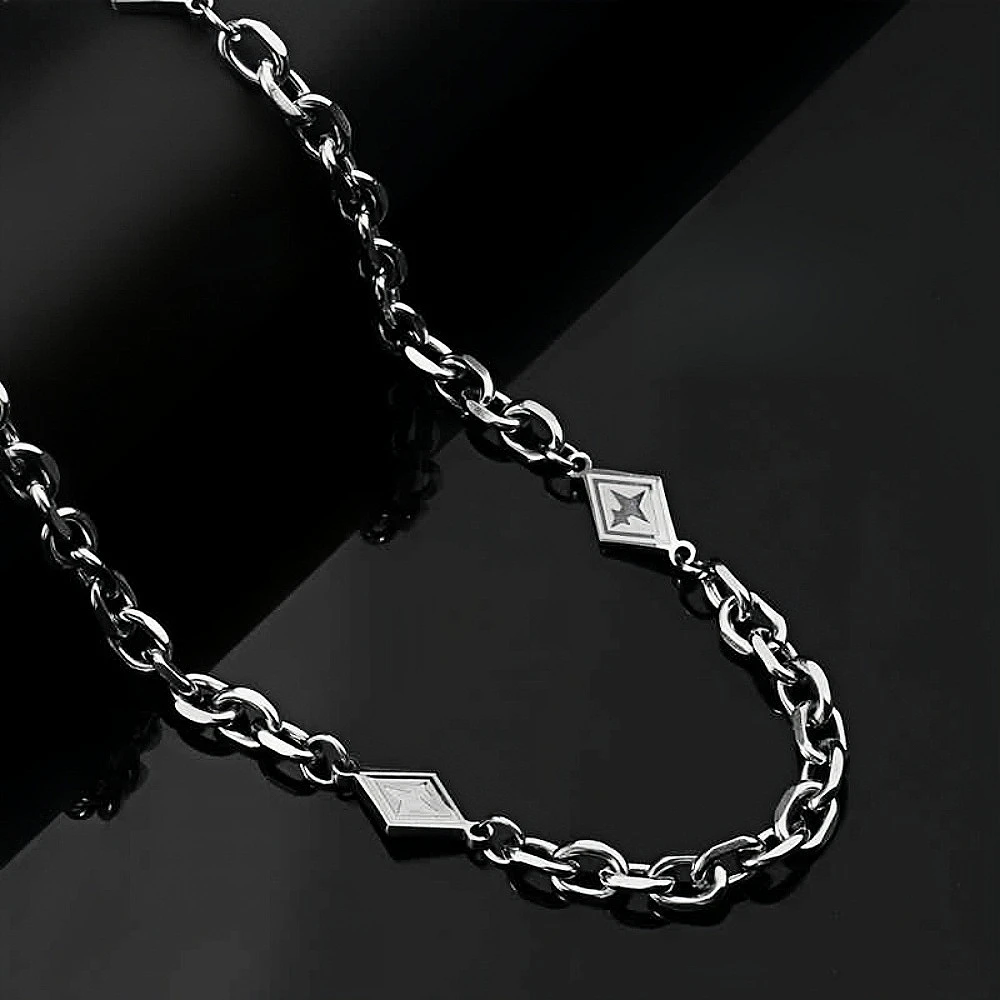 ヒップホップダイヤモンドクロススターペンダントネックレス男性女性用非退色チタン鋼セーター鎖骨チェーントレンディカップルジュエリー
