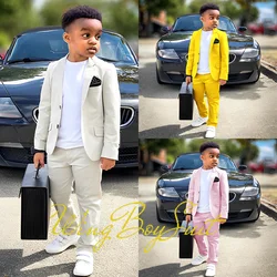 Ivory Boys Suit Pants 2 Piece Set Notch Lapel Classic Design Kids Wedding Tuxedo 2-16 Years Old Custom Clothes