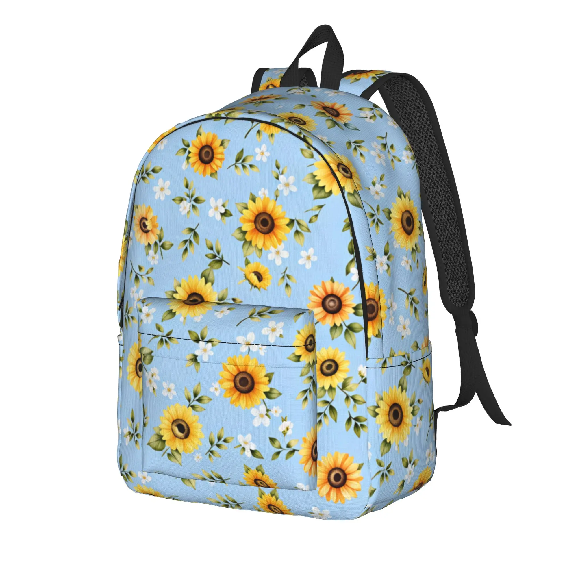 Watercolor Sunflower Meadow Backpack  Cycling Backpacks Teen Cool School Bags Designer Breathable Rucksack