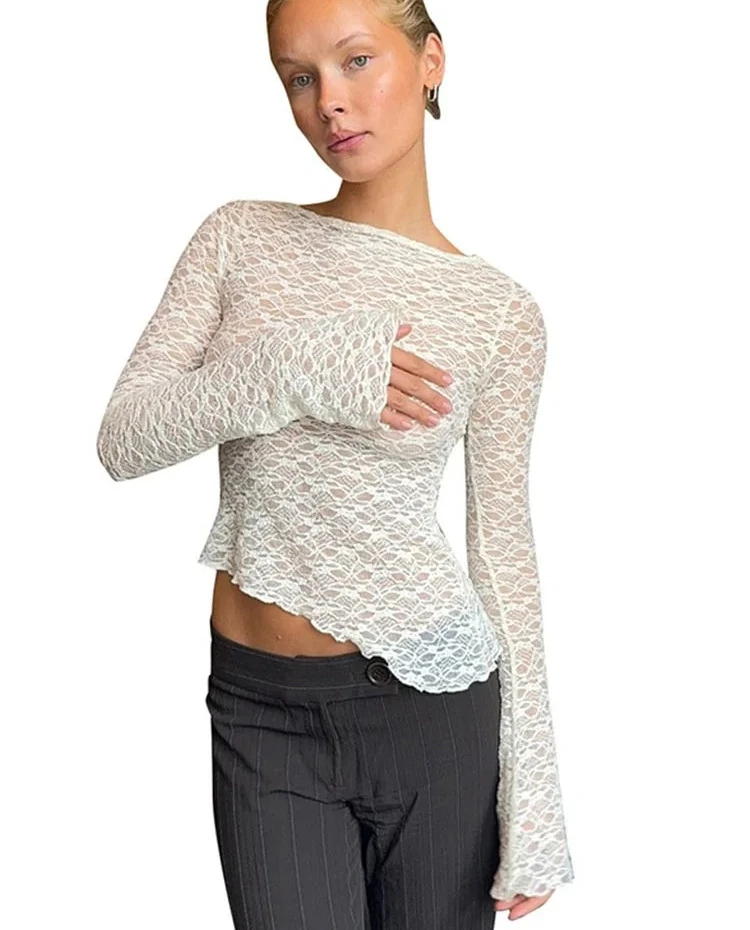 

T-shirt Autumn Sexy Solid Color Streetwear Elegant Casual Slim Fit Versatile Female Tees