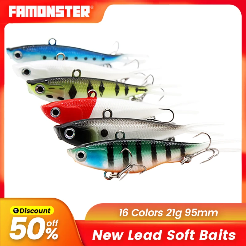 

FAMONSTER 16Colors Lead Soft Baits Fishing Lure Silicone Shad Swimbait Pesca Wobbler Bass Pike Winter Worm Easy Shiner Jigging