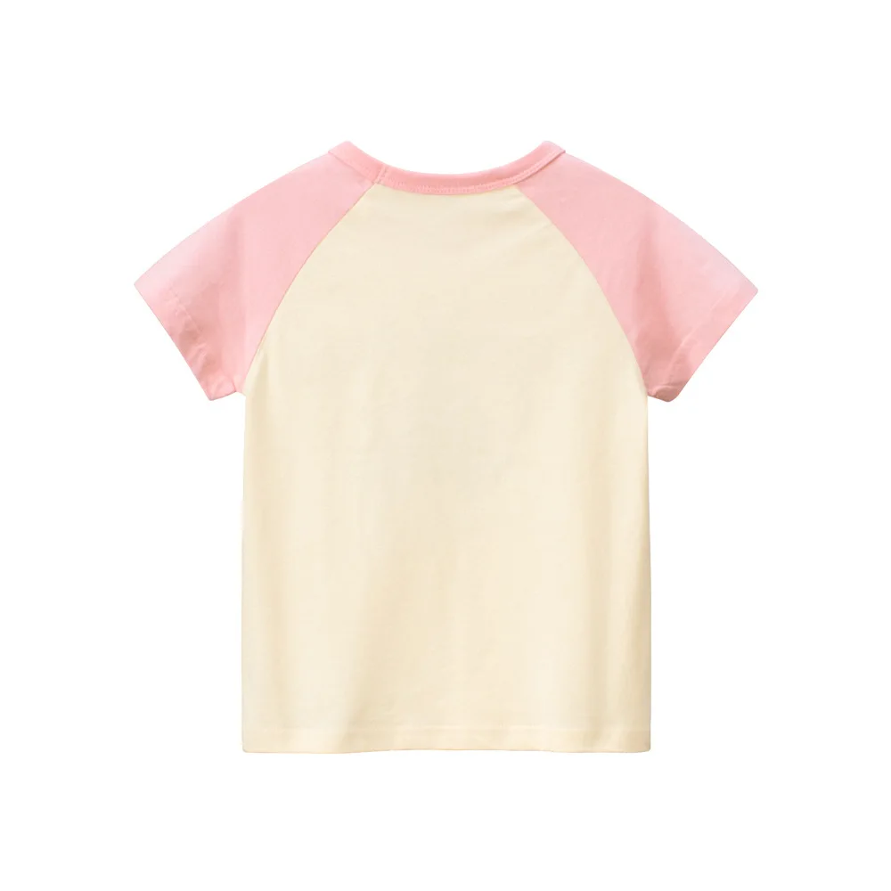 T-shirt de manga curta de algodão para meninas de 1 a 9 anos, casual, bonito e doce roupa para crianças