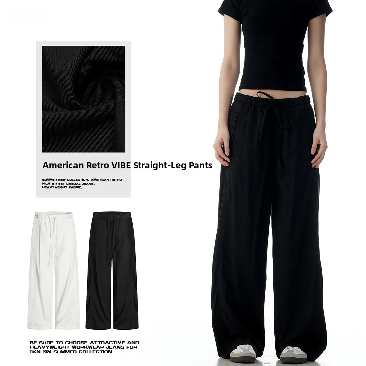 

American Sle Retro Umbrella Pants Loose Drapey Wide Leg Casual Faionable Long Trousers for Men And Women