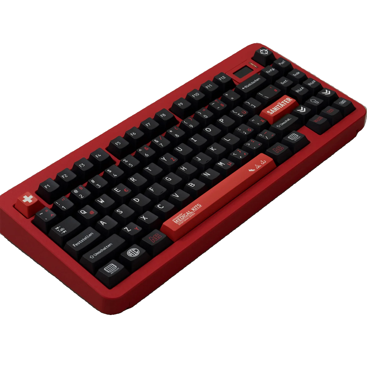 Red and black German root PBT sublimation original factory height black keycap